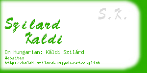 szilard kaldi business card