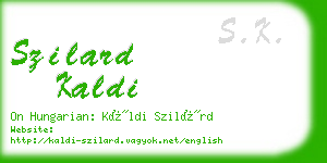 szilard kaldi business card